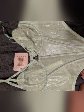 Fenty Beauty Shimmer Underwire Bodysuit - Light Mint